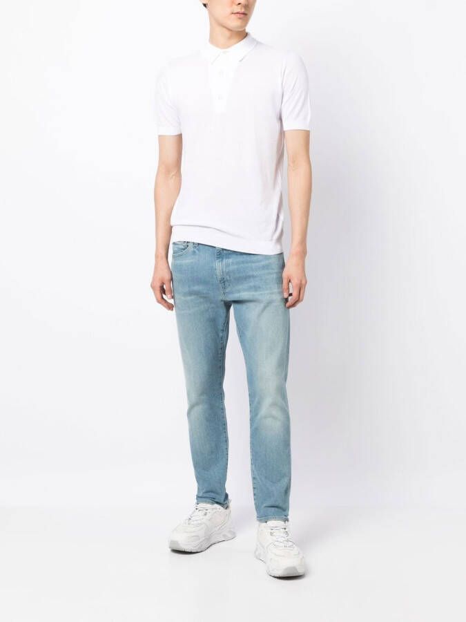 John Smedley Poloshirt Wit