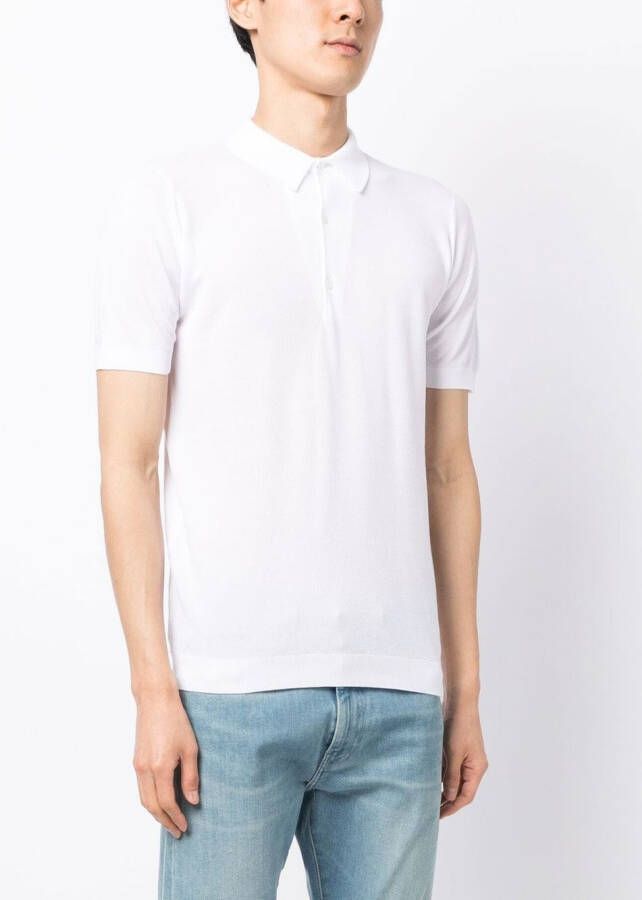 John Smedley Poloshirt Wit