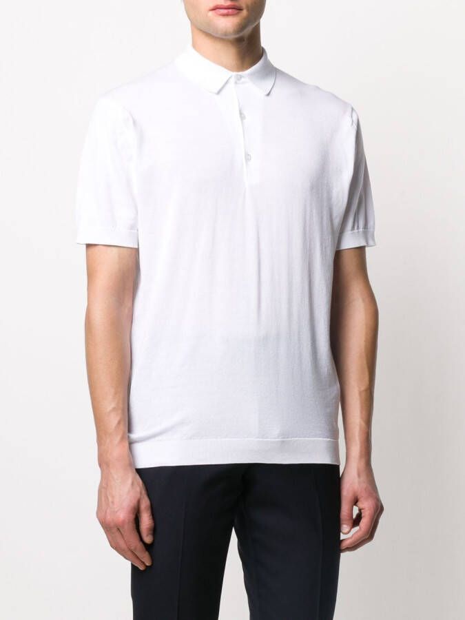 John Smedley Straight poloshirt Wit