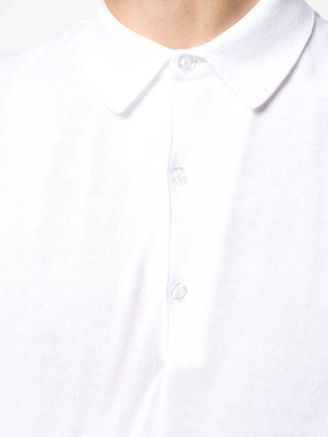 John Smedley Straight poloshirt Wit