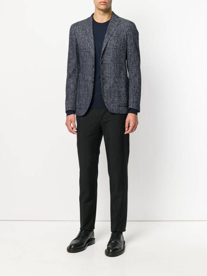 John Smedley trui met aansluitende halsopening Blauw