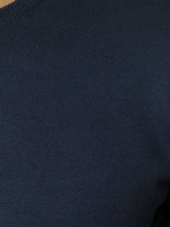 John Smedley trui met aansluitende halsopening Blauw