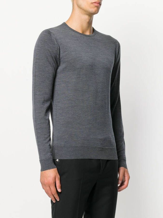 John Smedley trui met aansluitende halsopening Grijs