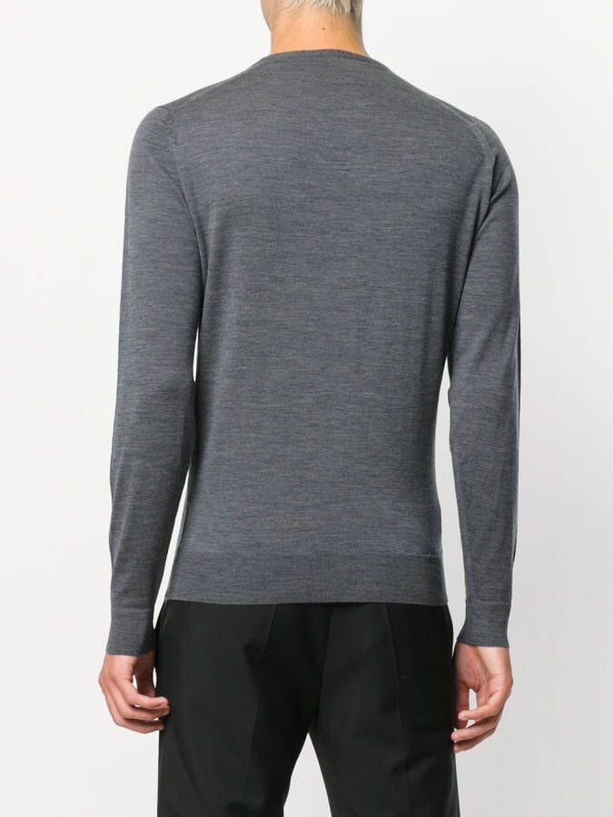 John Smedley trui met aansluitende halsopening Grijs