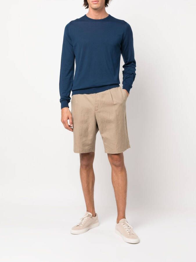 John Smedley Trui met ronde hals Blauw