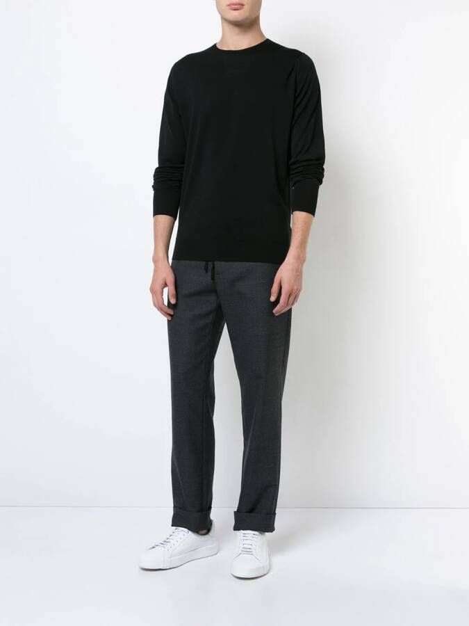John Smedley trui met ronde hals Zwart