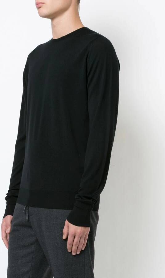 John Smedley trui met ronde hals Zwart