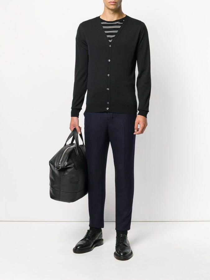 John Smedley V-neck cardigan Zwart