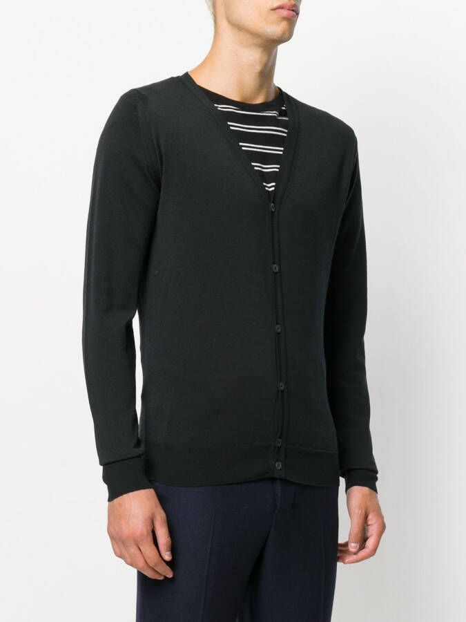 John Smedley V-neck cardigan Zwart