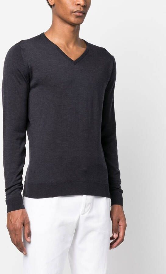 John Smedley Trui met V-hals Grijs