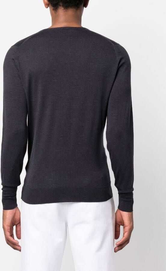 John Smedley Trui met V-hals Grijs