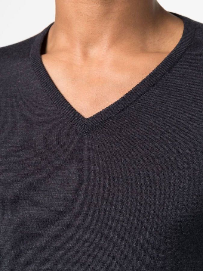 John Smedley Trui met V-hals Grijs