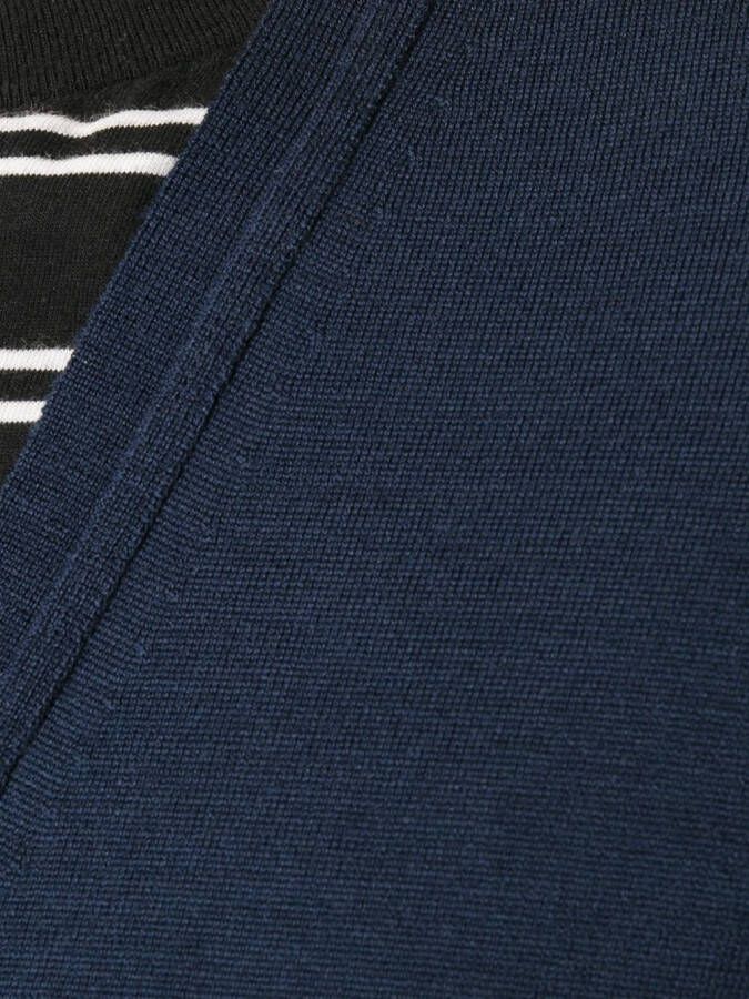 John Smedley vest met V-hals Blauw
