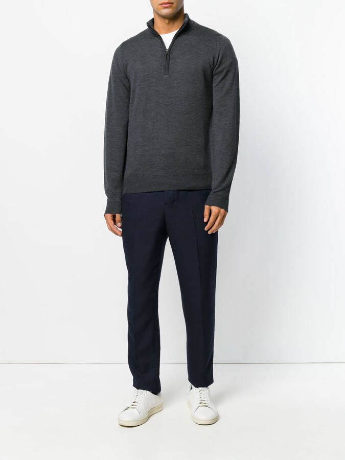 John Smedley zip-neck jumper Grijs