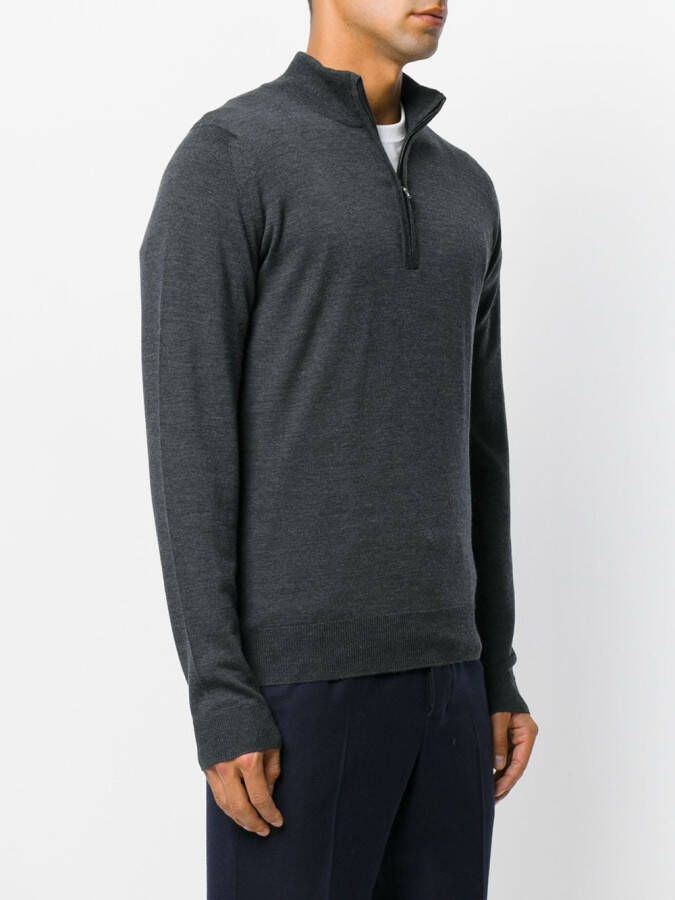 John Smedley zip-neck jumper Grijs