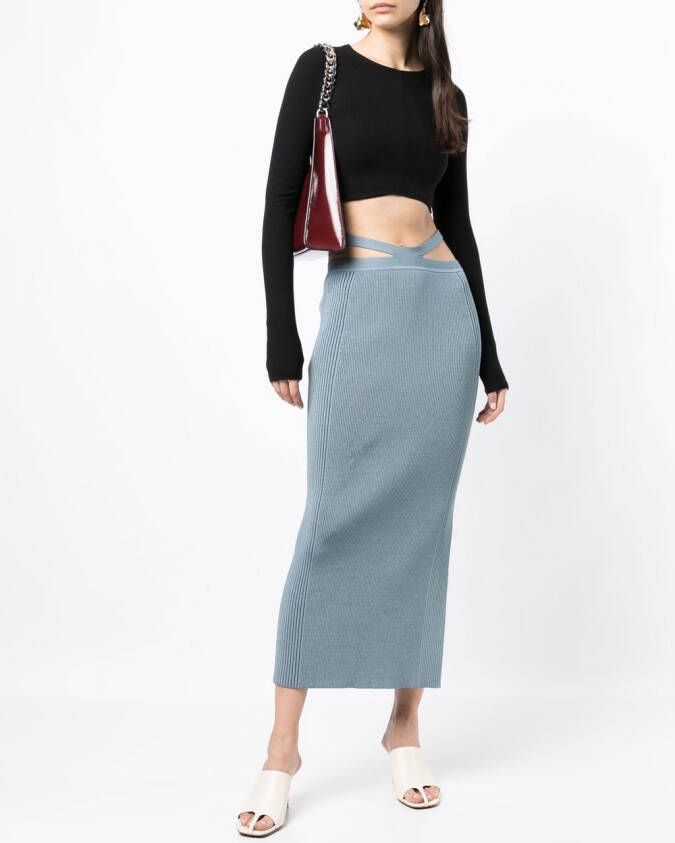 Simkhai Midi-rok met geribbeld detail Blauw