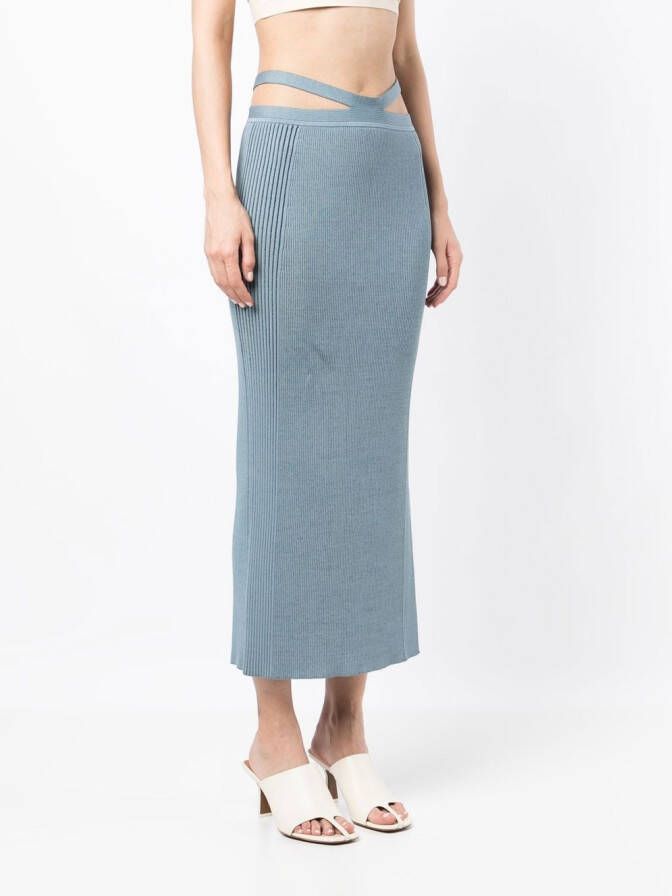 Simkhai Midi-rok met geribbeld detail Blauw