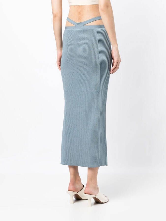 Simkhai Midi-rok met geribbeld detail Blauw