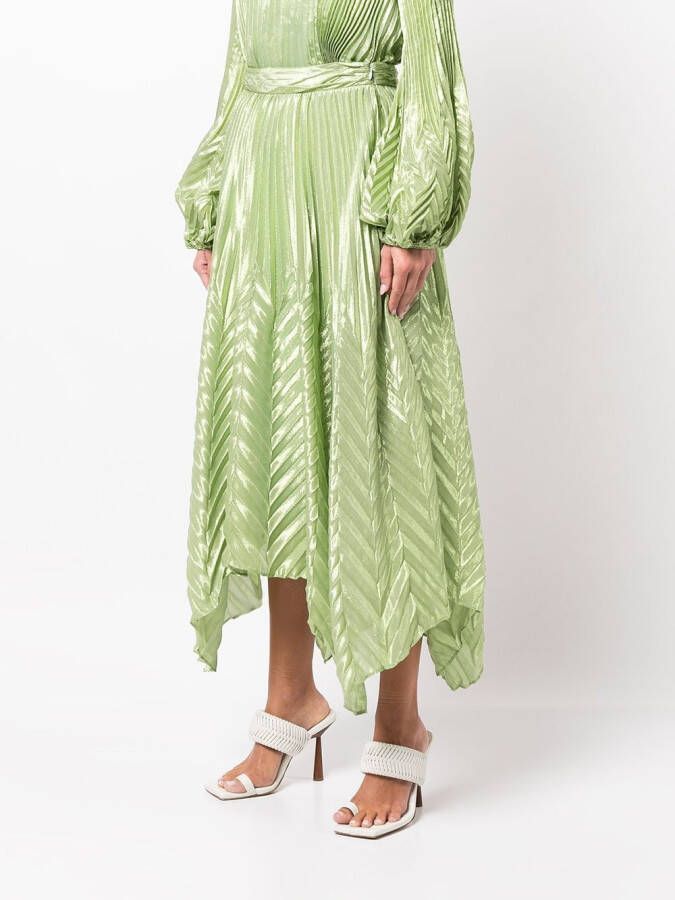 Simkhai Plooirok met metallic draden Groen