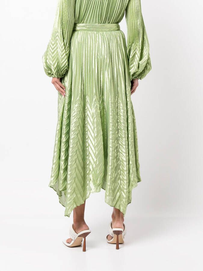 Simkhai Plooirok met metallic draden Groen