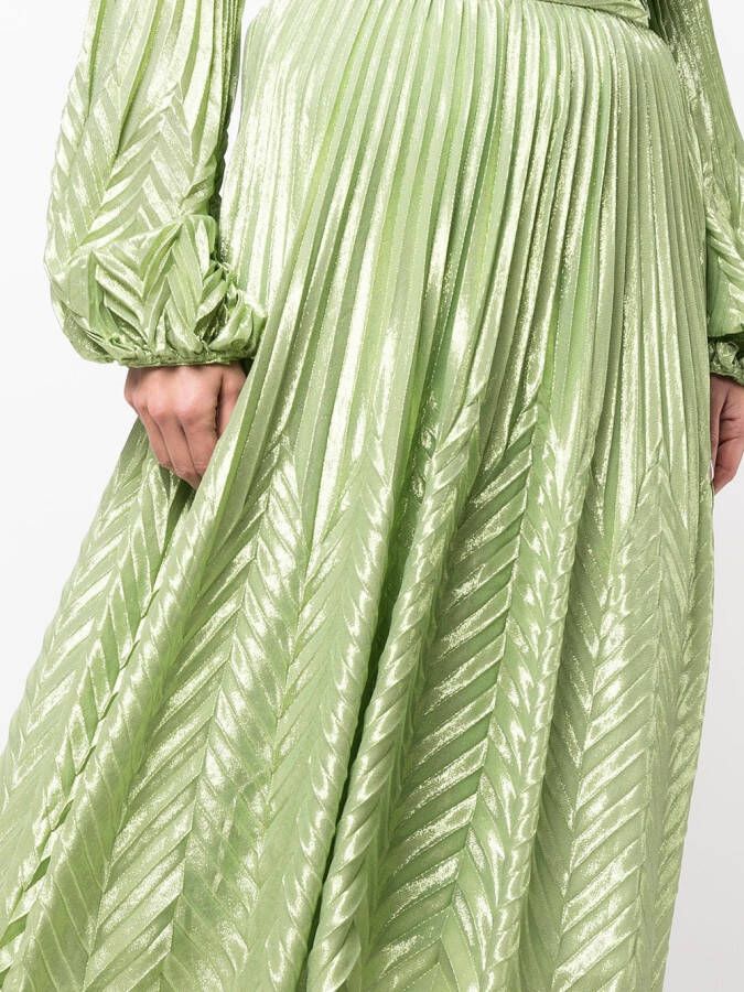 Simkhai Plooirok met metallic draden Groen