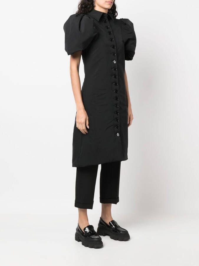 Jordan Dalah Studio Midi-jurk met pofmouwen Zwart