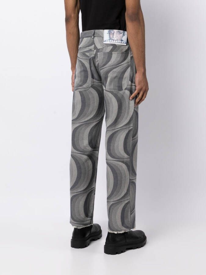 JORDANLUCA Plooibroek met geometrisch patroon Blauw