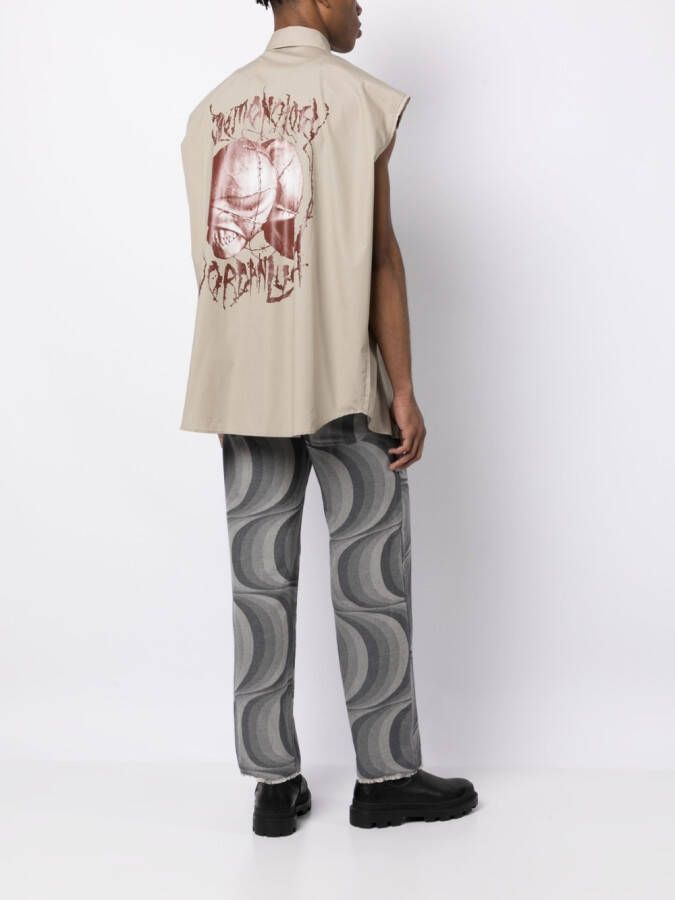 JORDANLUCA T-shirt met doodskopprint Beige