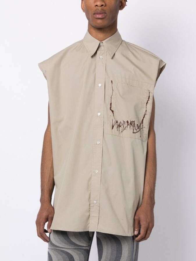 JORDANLUCA T-shirt met doodskopprint Beige