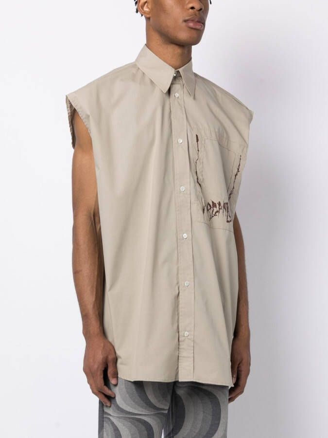 JORDANLUCA T-shirt met doodskopprint Beige