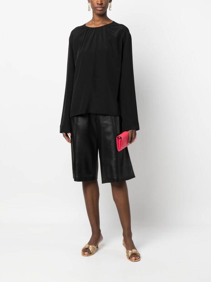 JOSEPH Blouse met gesmockte hals Zwart