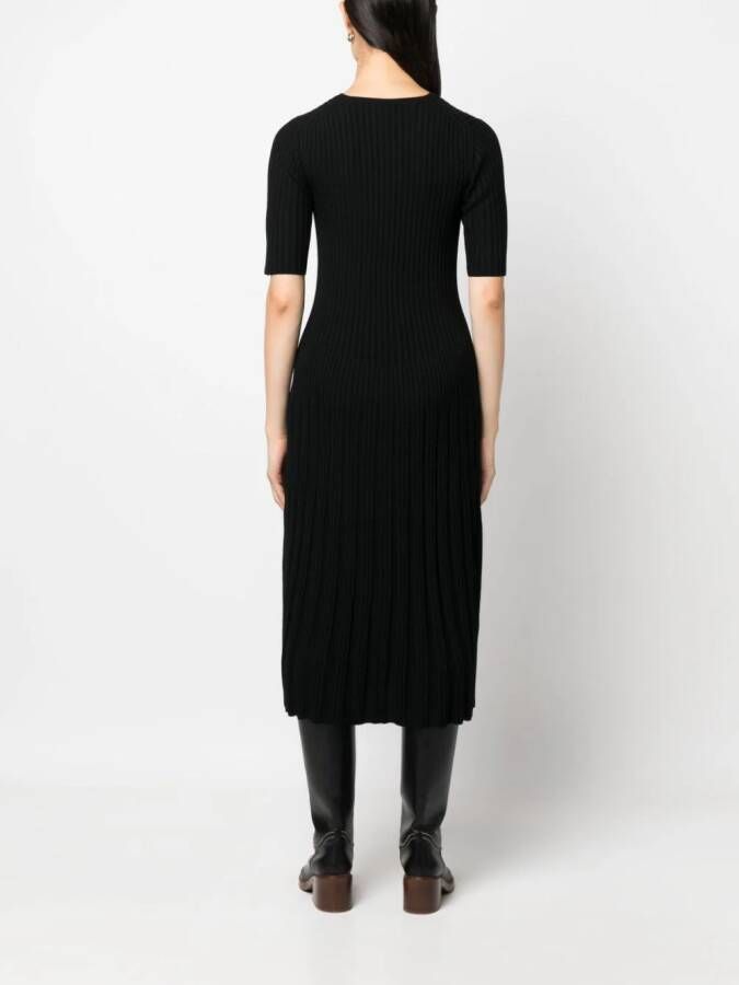 JOSEPH Ribgebreide midi-jurk Zwart