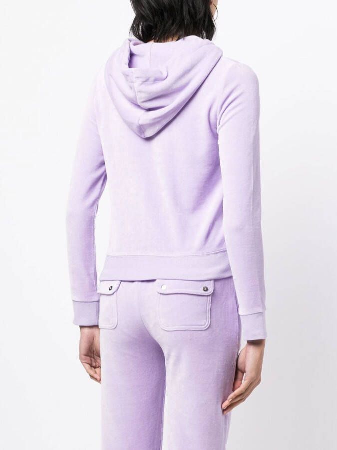 Juicy Couture Robertson fluwelen hoodie met rits Paars
