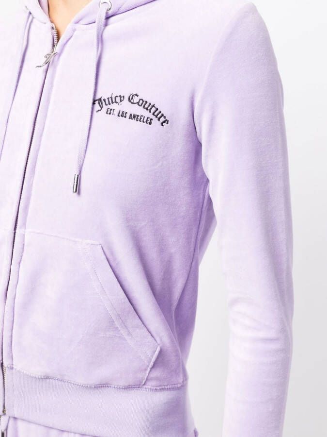 Juicy Couture Robertson fluwelen hoodie met rits Paars