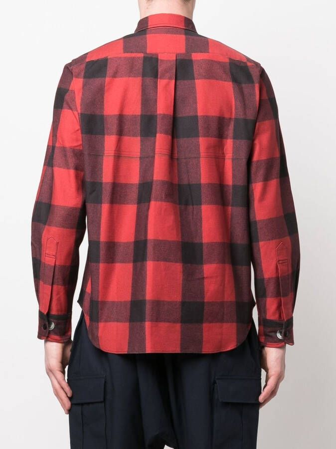 Junya Watanabe MAN Geruit overhemd Rood
