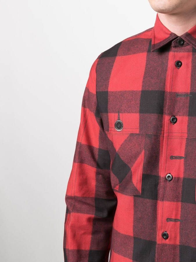 Junya Watanabe MAN Geruit overhemd Rood