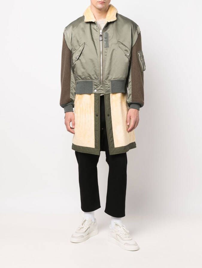 Junya Watanabe MAN Jas met vlakken Groen