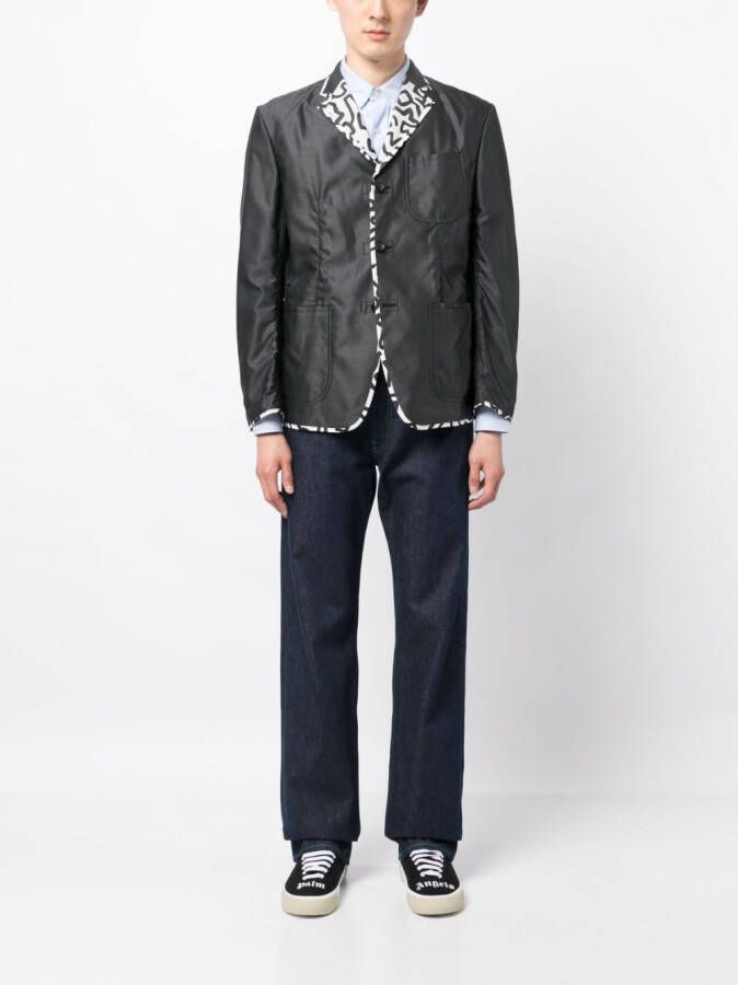 Junya Watanabe MAN Blazer met contrasterend stiksel Zwart