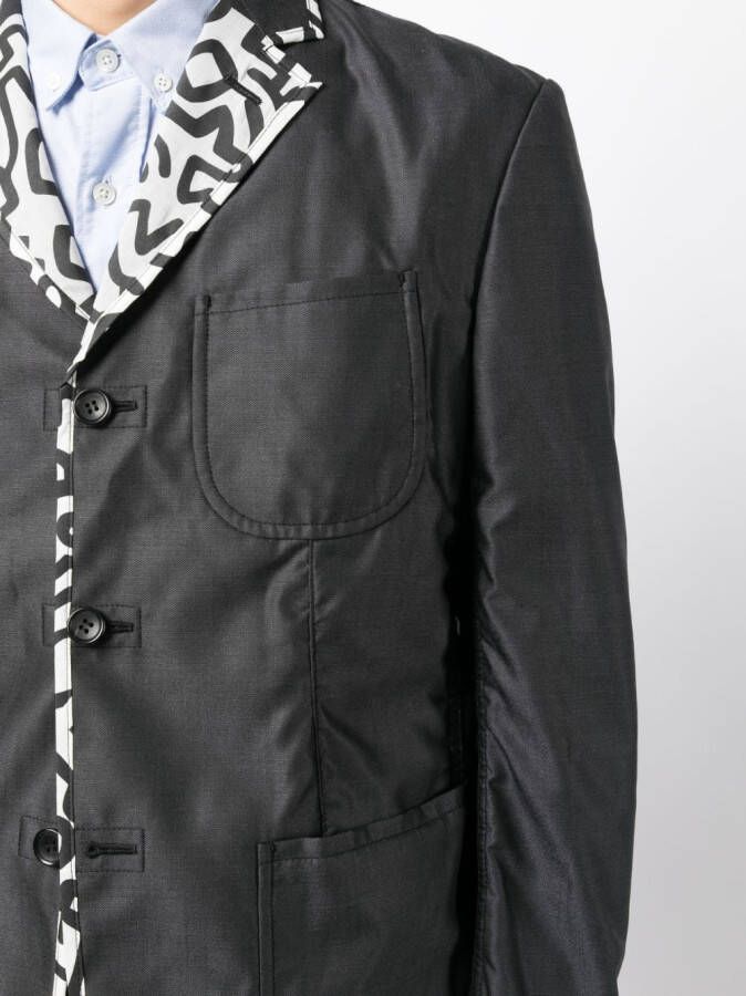 Junya Watanabe MAN Blazer met contrasterend stiksel Zwart