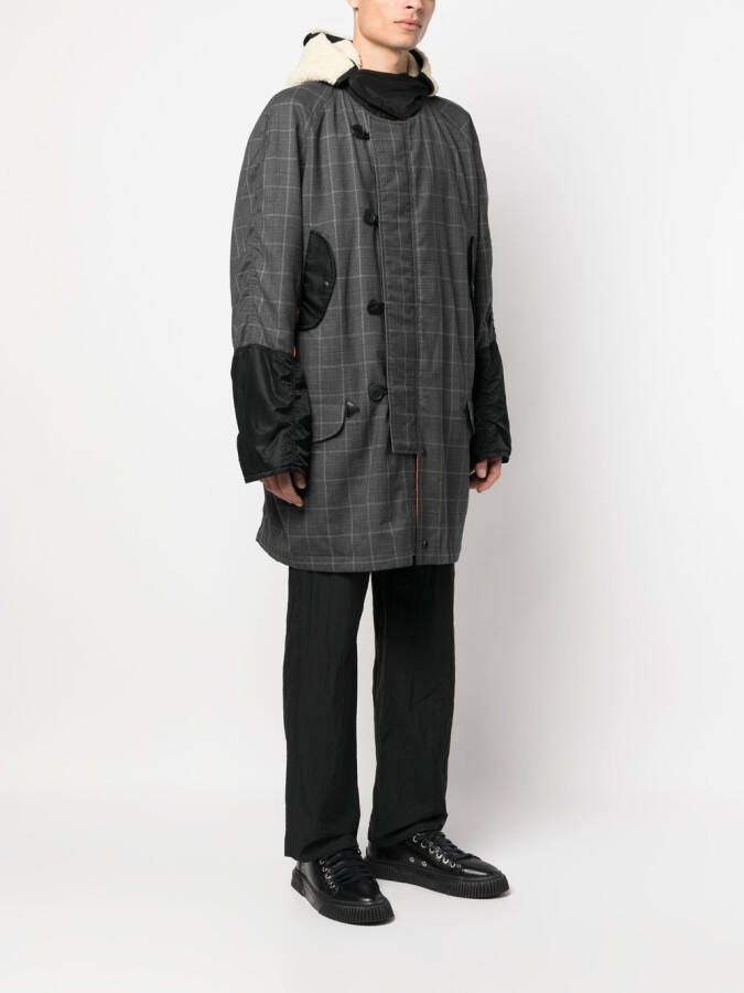 Junya Watanabe MAN Jas met patchwork Grijs