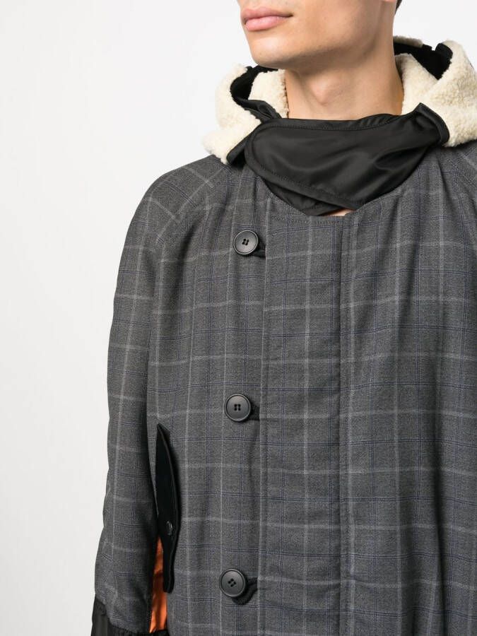 Junya Watanabe MAN Jas met patchwork Grijs
