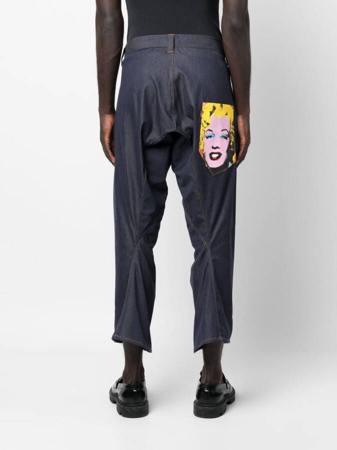 Junya Watanabe MAN Jeans met verlaagd kruis Blauw