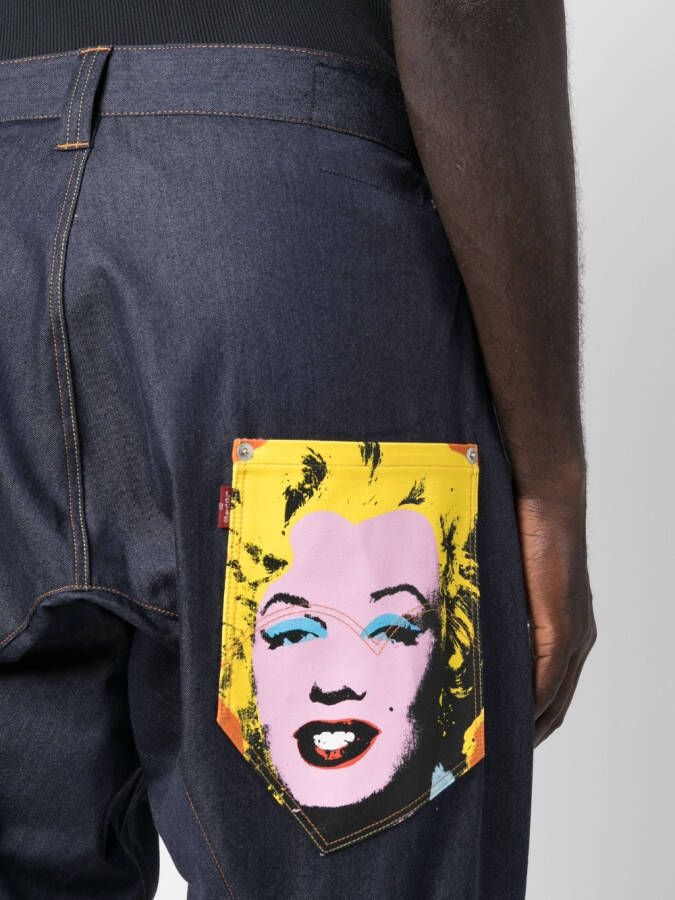 Junya Watanabe MAN Jeans met verlaagd kruis Blauw