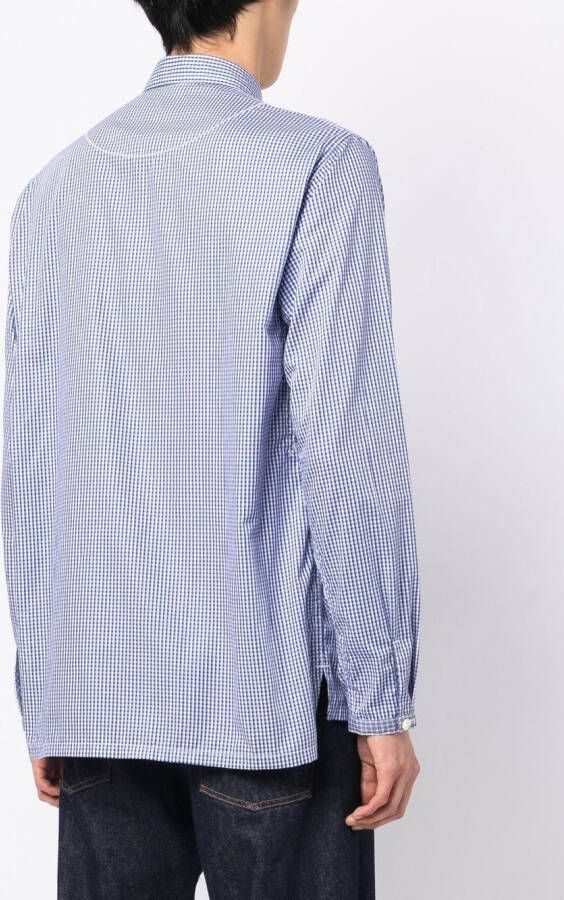 Junya Watanabe MAN Geruit overhemd Blauw