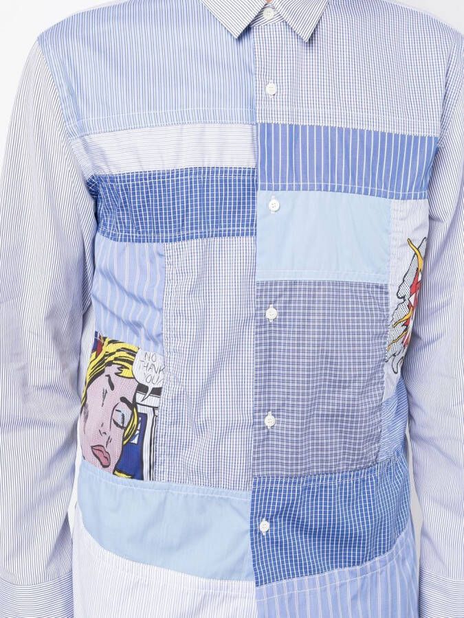Junya Watanabe MAN Gestreept overhemd Blauw