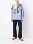 Junya Watanabe MAN Gestreept overhemd met patchwork Blauw - Thumbnail 2