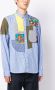 Junya Watanabe MAN Gestreept overhemd met patchwork Blauw - Thumbnail 3