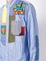 Junya Watanabe MAN Gestreept overhemd met patchwork Blauw - Thumbnail 5