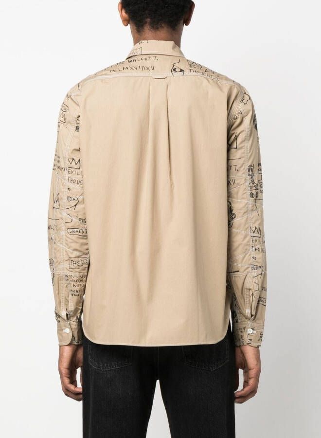 Junya Watanabe MAN Overhemd met grafische print Beige