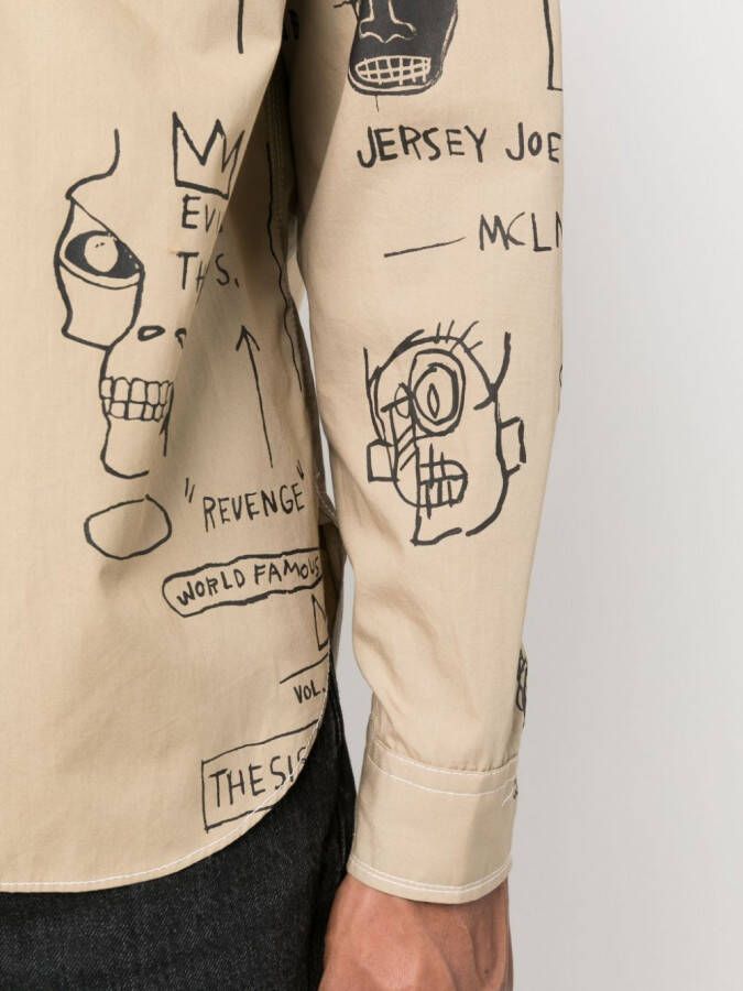Junya Watanabe MAN Overhemd met grafische print Beige